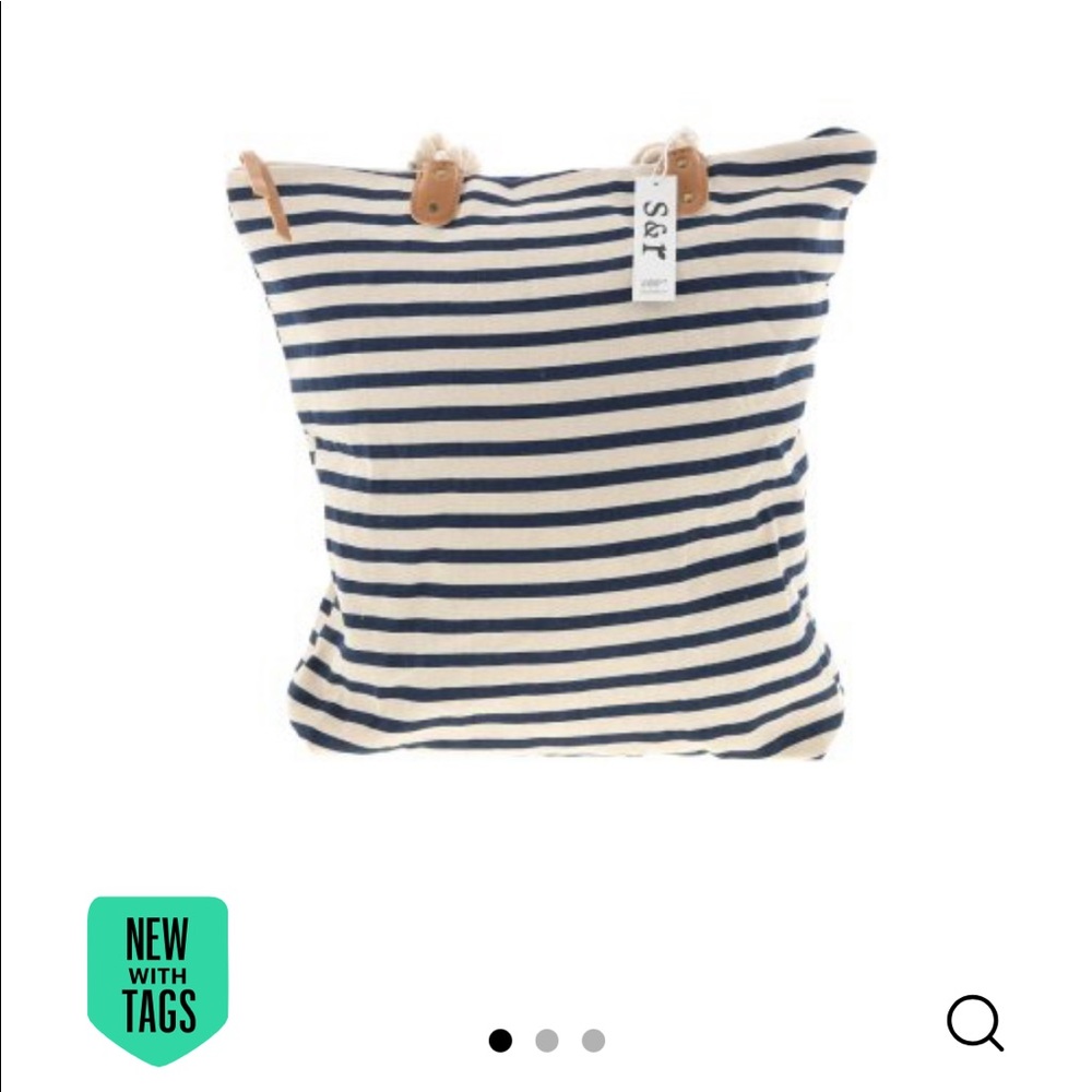 Summer and Rose Navy khaki beach tote bag - Picture 2 of 15